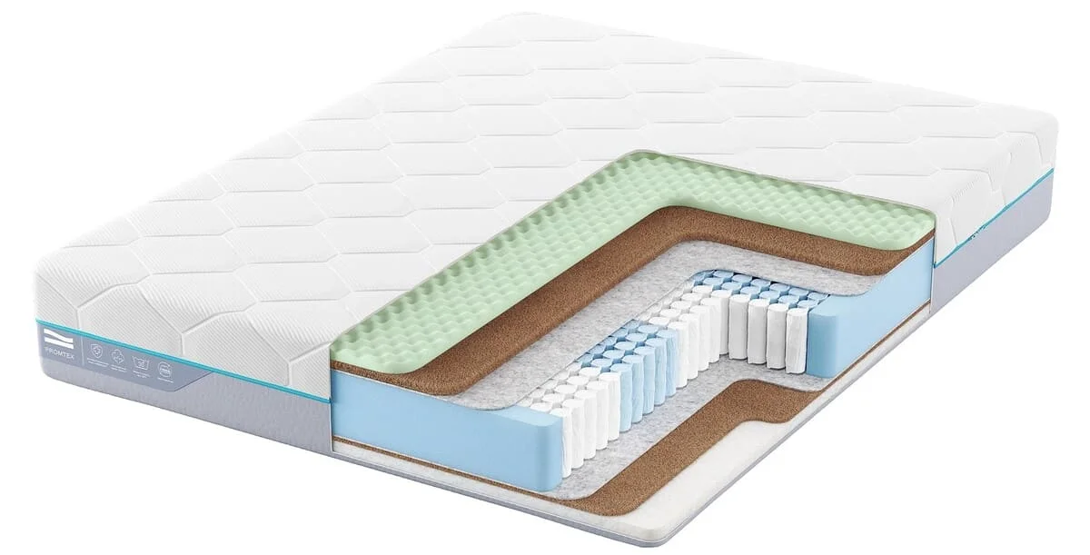 Матрас Promtex Multipacket Combi Hard M, в разрезе, вид с угла