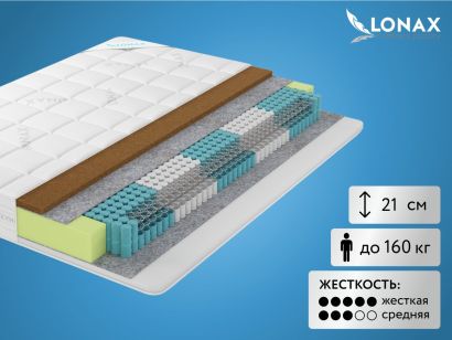 Матрас Lonax Hollo Cocos S1000 5 зон 120x200