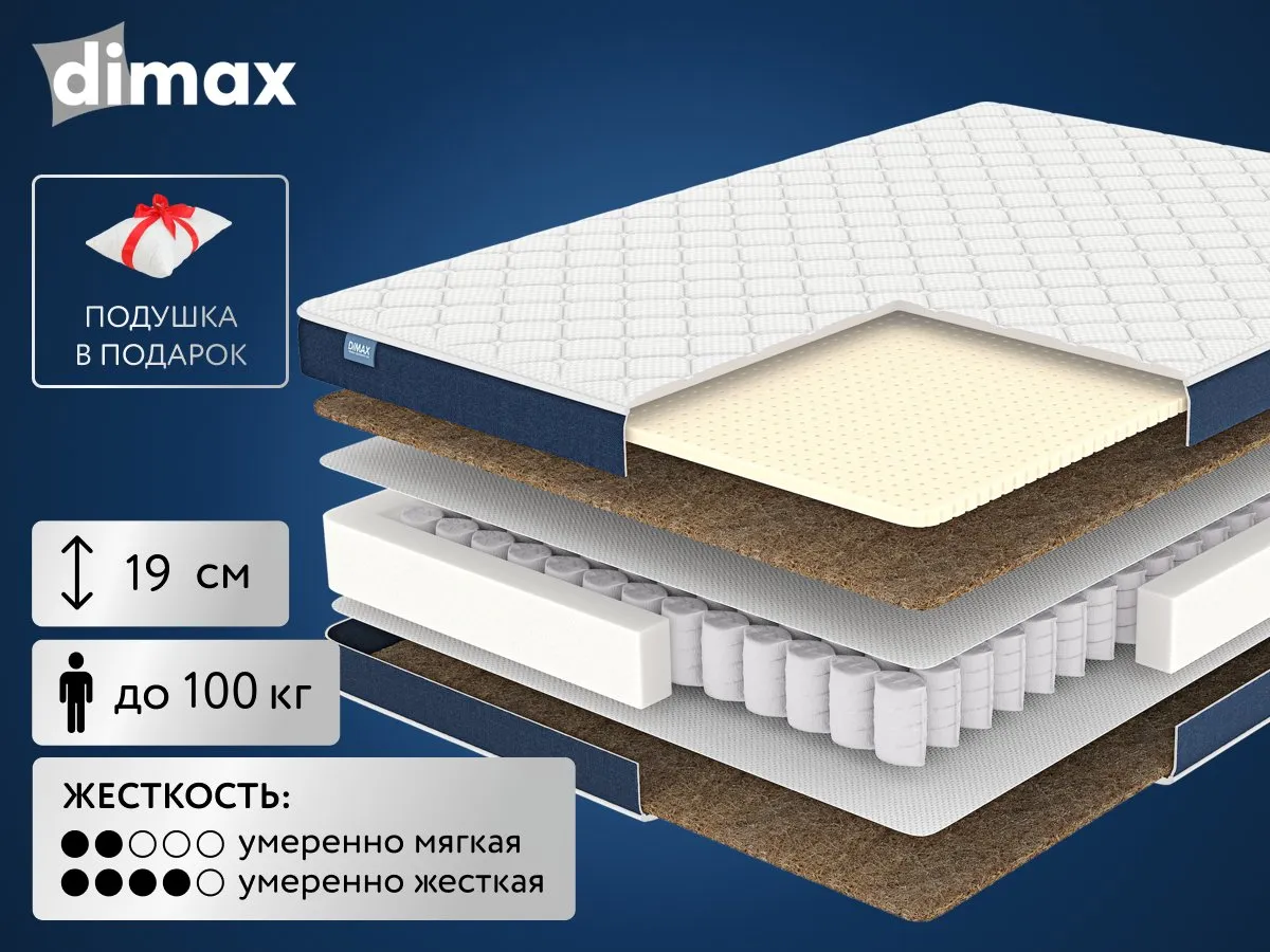 Матрас Dimax Практик Медиум Хард 500 190x200