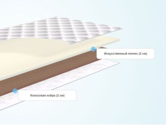 Слои тонкого матраса DreamLine Кокос 20 + ППУ 20