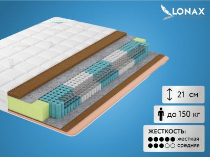 Матрас Lonax Cocos Medium Econom S1000 5 зон