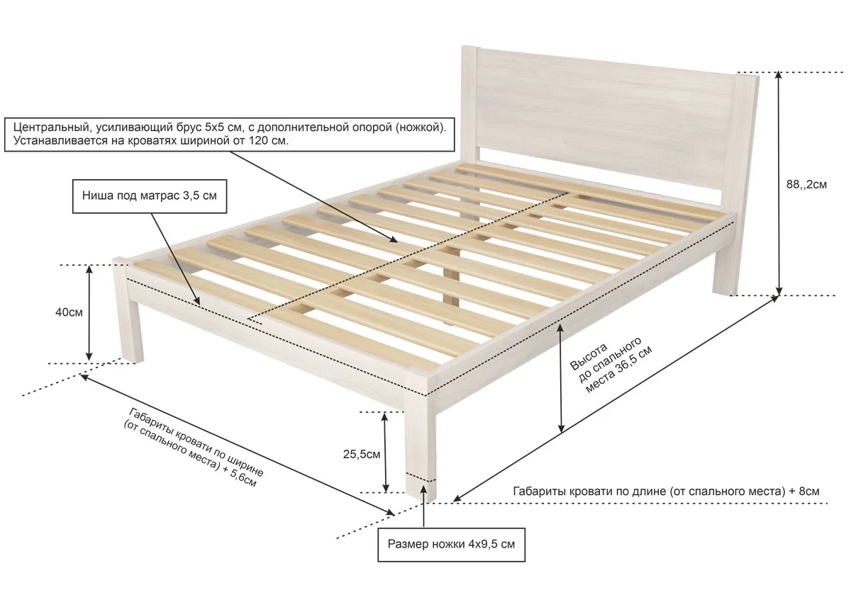 Кровать Alitte Abillion Wood Side Likira Extra 140x190 - фото 3