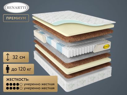 Матрас Benartti Memory Mega Comfort Duo S1200 190x200