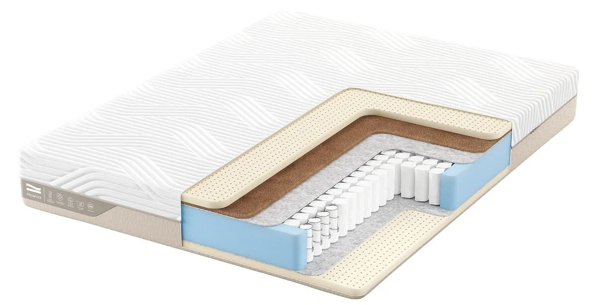 Матрас Promtex Duet Prestige, в разрезе, вид с угла